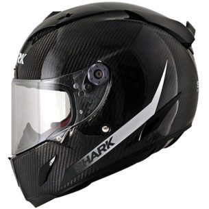 shark race r pro carbon fibre skin dark white black 305x305 - The Best Carbon Fibre Motorcycle Helmets