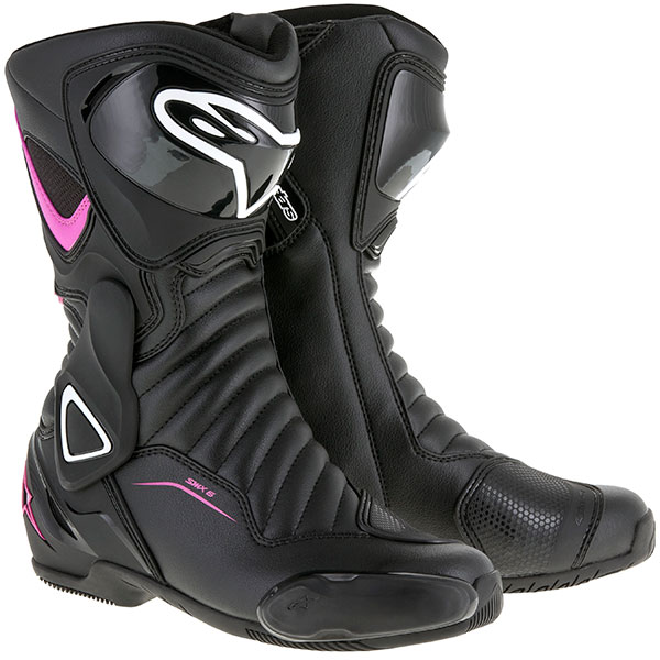 alpinestars stella boots smx 6 v2 black white fuchsia - Ladies Motorcycle Boots Guide