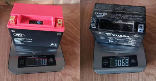 lithium vs lead acid motorcycle battery weight 500x261 - KTM Replacement Battery Chart