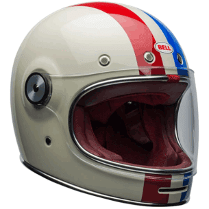 bell helmets bullitt command gloss vintage white red blue vintage motorcycle helmet 305x305 - Vintage Motorcycle Helmets